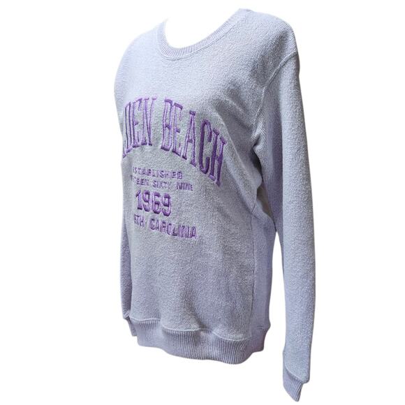 Salty Wave Collection Crew Neck Sweater Women's Size Medium Holden Beach NC - Picture 2 of 12